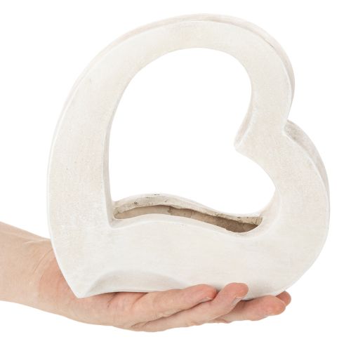 Herz-Dekoration offen 19cm Weiß Modernes Design zum Bepflanzen und Gestalten | Floristik24.at