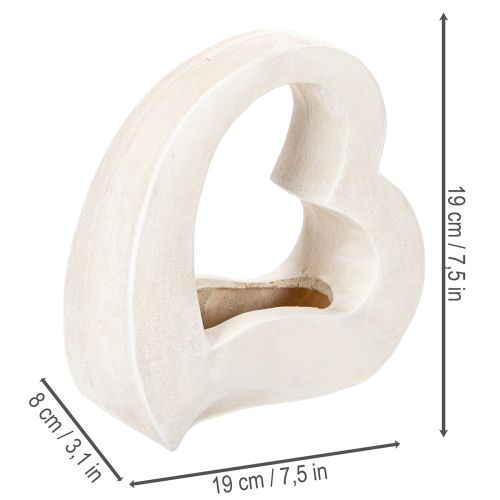 Herz-Dekoration offen 19cm Weiß Modernes Design zum Bepflanzen und Gestalten | Floristik24.at