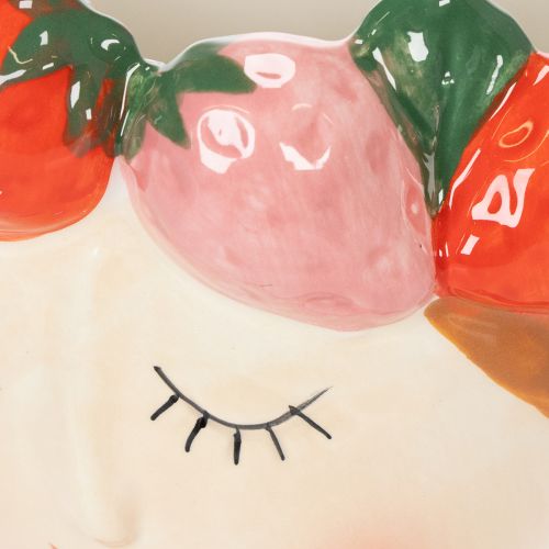 Artikel Gesicht Blumentopf Mädchen mit Erdbeeren schlafend Dekoration Wohnzimmer Frühling 13cm