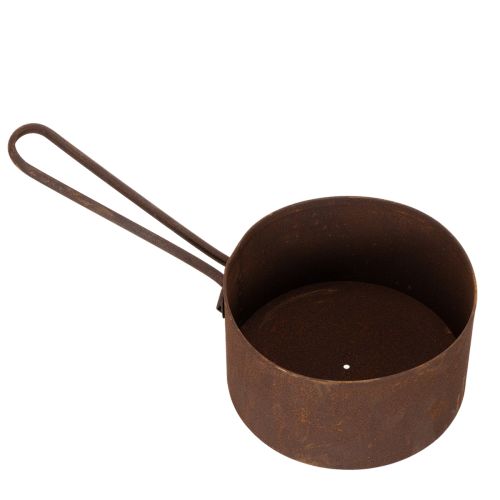Pflanztopf Metall Übertopf Edelrost Ø20cm H11cm mit Griff | Floristik24.at