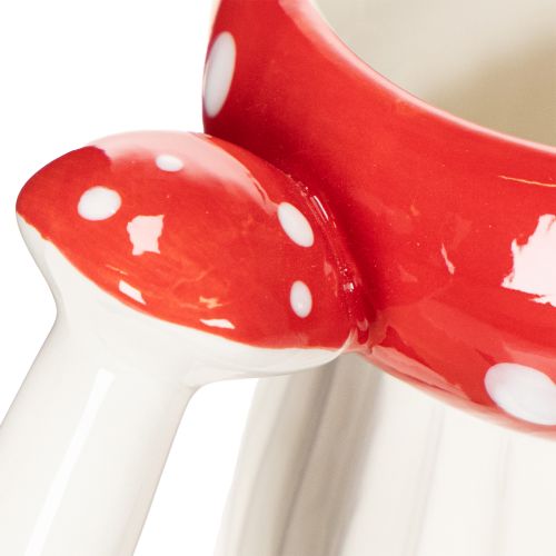 Tasse aus Keramik im Fliegenpilz-Design, 10 cm, rot-weiß | Floristik24.at