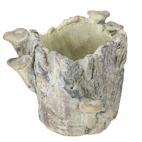 Artikel Pflanztopf Steinguss Übertopf mit Pilzen Baumstumpf 16cm