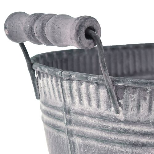 Floristik24 Pflanztopf Oval Blumentopf Metall Fuß Lila Weiß L28cm