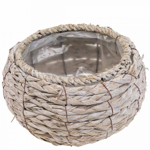 Artikel Pflanzkorb Pflanztopf Rund Weiß Gewaschen Ø22cm H13cm