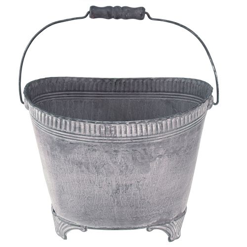 Floristik24 Pflanzwanne Übertopf Metall Blumentopf Lila Weiß H16,5cm