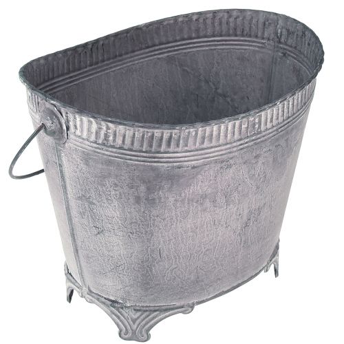 Floristik24 Pflanzwanne Übertopf Metall Blumentopf Lila Weiß H16,5cm