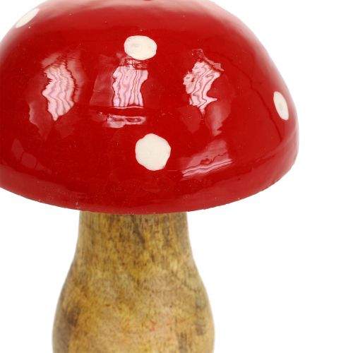 Floristik24 Fliegenpilz aus Holz Rot 15,5cm