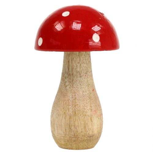 Floristik24 Fliegenpilz aus Holz Rot 11,5cm