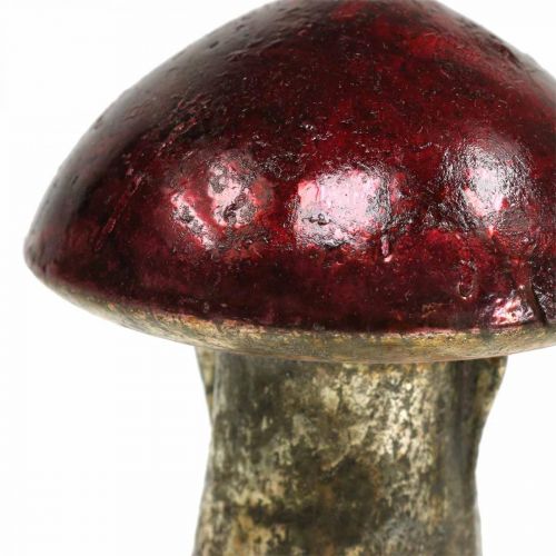 Floristik24 Deko Pilze Glas Rot Herbstdeko Tischdeko Ø6,5cm H10cm 3St