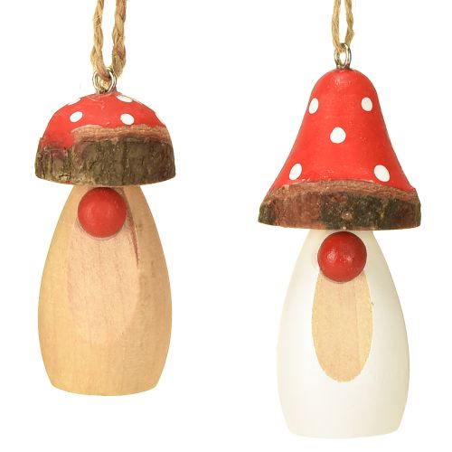 Artikel Pilz zum Hängen Holz Weiß, Braun Sortiert 6,5/8cm 8 St