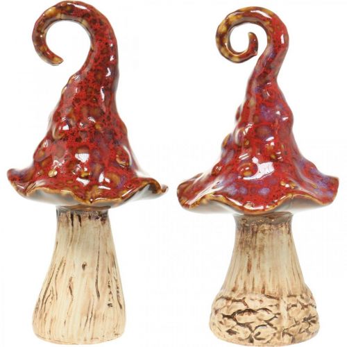 Floristik24 Keramik Pilze Zauberwald Rot Dekopilz Keramikdeko H16cm 2St