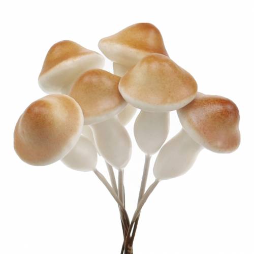Pilze am Draht Natur 2cm 48St