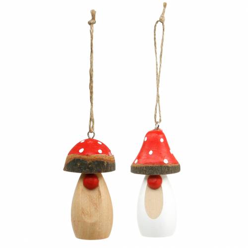 Pilz zum Hängen Holz Weiß, Braun Sortiert 6,5/8cm 8 St