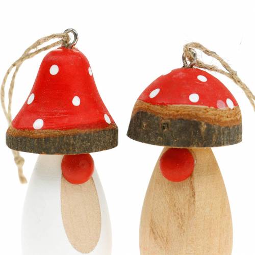 Artikel Pilz zum Hängen Holz Weiß, Braun Sortiert 6,5/8cm 8 St