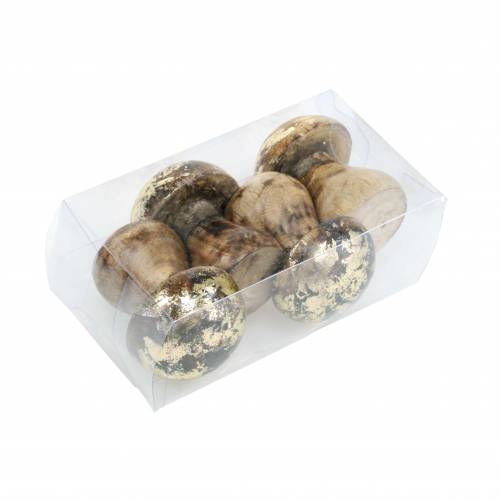 Floristik24 Holzpilz Golden, Natur Mangoholz Ø5cm H6,5cm 4St