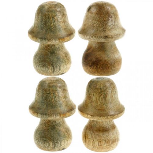 Pilz Mangoholz Natur Holzpilz Herbstdeko Ø5cm H7,5cm 6St