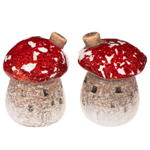 ProductName  Pilzhaus Miniatur-Dekoration 6 cm Keramik rot-weiß 2 Stück bestellen | Floristik24.at