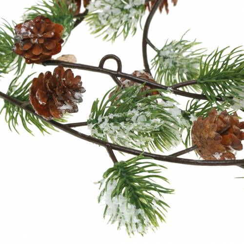 Floristik24 Piniengirlande mit Zapfen beschneit 145cm