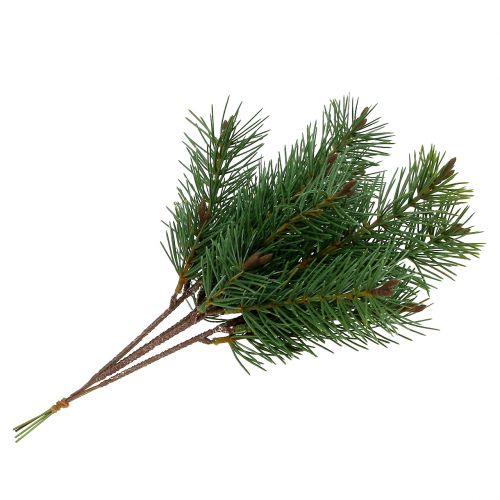 Floristik24 Künstlicher Pinienzweig Grün 33cm 4St