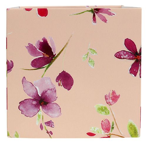 Floristik24 Papiertasche 12cm x 12cm Rosa mit Muster 8St