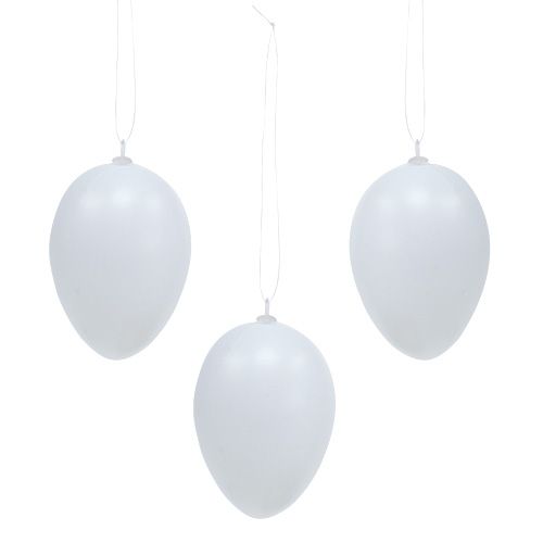 Plastik Ei zum Hängen 6cm Weiß 12St