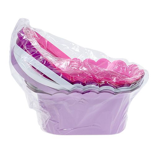 Floristik24 Plastikkorb mit Henkel oval sort. 21 x 11 x 9,5cm 10St