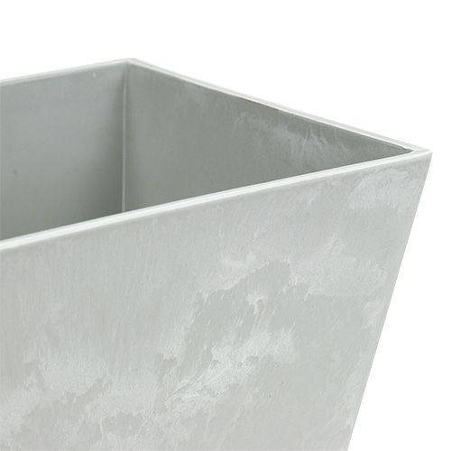 Floristik24 Plastikschale eckig Grau 20,5cm x 13,5cm H10,5cm