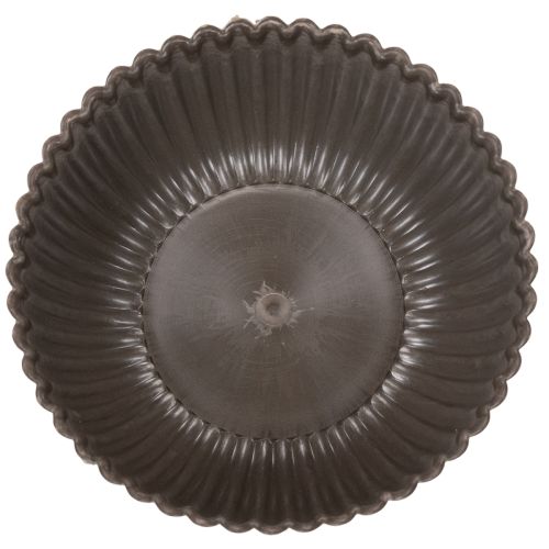 Runde Dekoschale aus Kunststoff geriffelt anthrazit Ø 15 cm 2er-Set | Floristik24.at