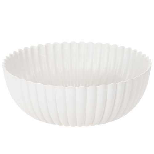 Schale Dekoschale geriffelt Kunststoff 25cm Weiß bestellen | Floristik24.at
