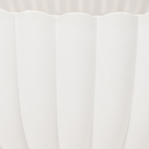 Schale Dekoschale geriffelt Kunststoff 25cm Weiß | Floristik24.at