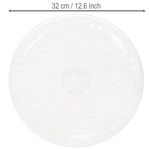 Transparente Dekoschale rund mit Fuß aus Kunststoff Ø 32 cm | Floristik24.at