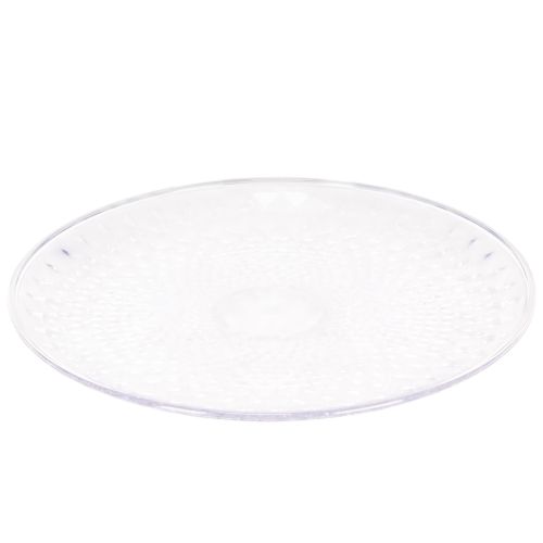 Transparente Dekoschale rund mit Fuß aus Kunststoff Ø 32 cm | Floristik24.at