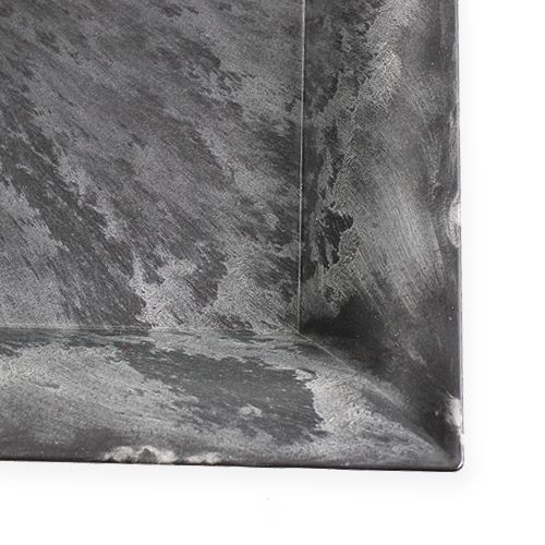 Floristik24 Plastikteller eckig Anthrazit 31cm x 31cm