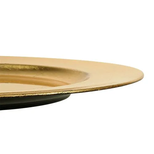 Plastikteller Ø33cm Gold mit Blattgold-Effekt | Floristik24.at