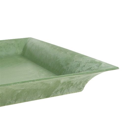 Floristik24 Plastikteller Grün eckig 26cm x 26cm