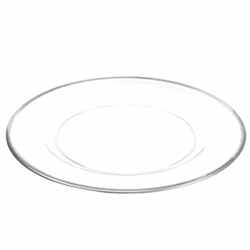 Floristik24 Dekoteller mit Silberrand Klar Kunststoff Ø33cm
