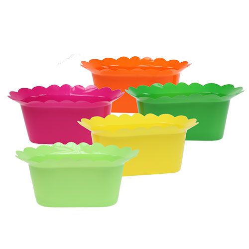 Floristik24 Plastiktopf oval bunt sort. 22x12cm 10St