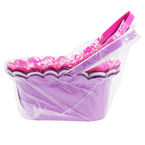 Floristik24 Plastiktopf oval mit Henkel bunt 21,5cm x 11cm 10St