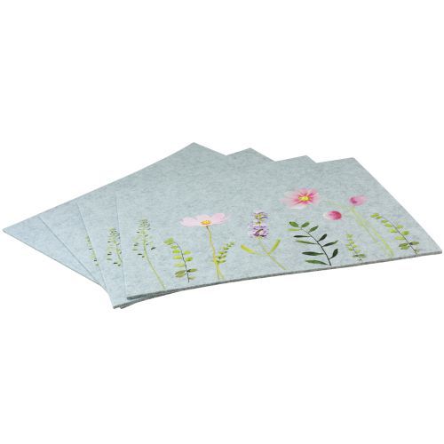 Artikel Platzdeckchen Tischmatte Filz Blumen 45x4,5x35cm 4St