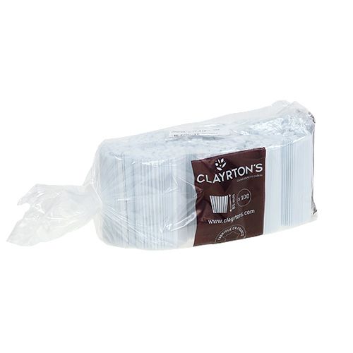 Floristik24 Plisseemanschetten Weiß 8,5cm 100 St