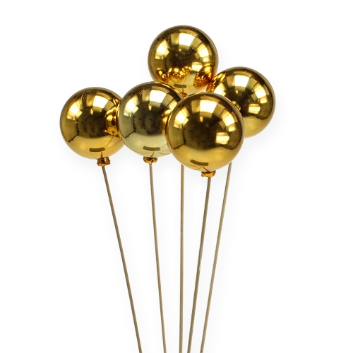 Floristik24 Weihnachtskugel am Stab Ø6cm Gold 12St