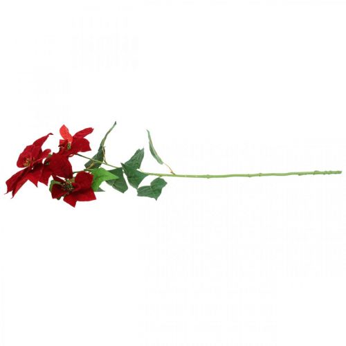 Floristik24 Künstlicher Weihnachtsstern Rot Stielblume 3 Blüten 85cm