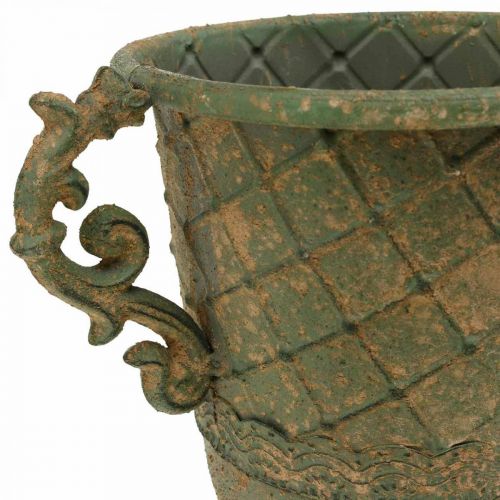 Floristik24 Pokal zum Bepflanzen, Kelch mit Henkeln, Metallgefäß Antik Look Ø15,5cm H23,5cm