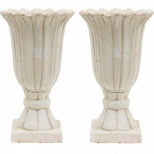 Floristik24 Deko-Amphore, Kelch zum Bepflanzen, Pokal-Tulpe Pflanzkrug Ø12cm H25,5cm 2St