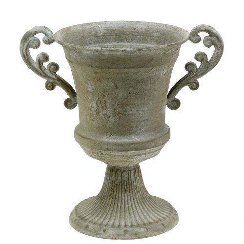 Floristik24 Antik Pokal Grau Ø16,8cm H24,8cm
