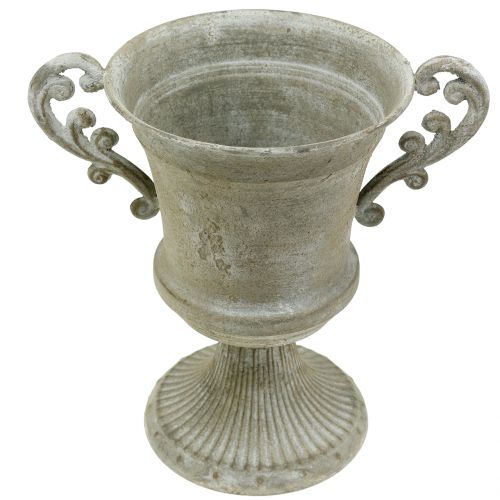 Floristik24 Antik Pokal Grau Ø16,8cm H24,8cm