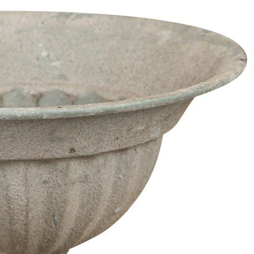 Artikel Pokalschale mit Fuß Metall Vintage Grau Ø16cm H14,5cm
