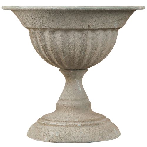 Artikel Pokalschale mit Fuß Metall Vintage Grau Ø16cm H14,5cm