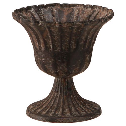 Floristik24 Pokalvase Deko Pokal Metall Braun Antik Ø14cm H12cm