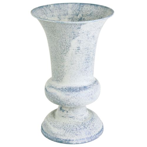 Artikel Pokalvase Kelch Design Antik Weiß Blau Ø16,5cm H24cm